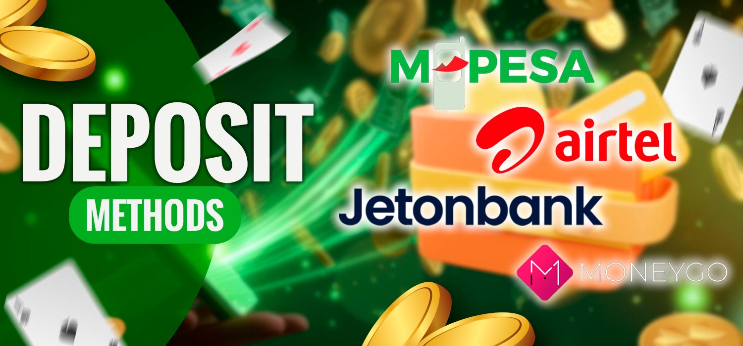 Available methods for withdrawing and depositing money at Odibets Casino.
