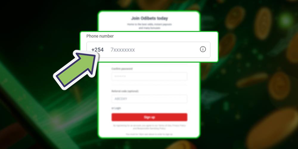 Enter your phone number for registration.