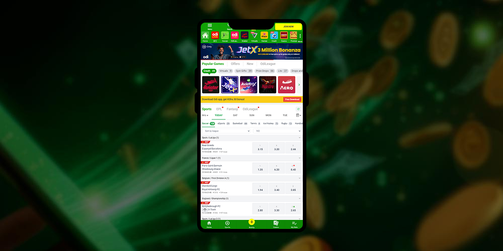 Visit the official website of Odibets Casino.